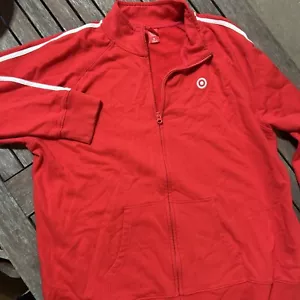 Target Store Employee Work Jacket Soft Shell Red Stripe Full Zip XL Women Cotton - Picture 1 of 7