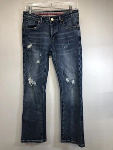 AD American Denim slim men jeans 31x33 Distressed Destroyed Button Fly - Picture 1 of 7