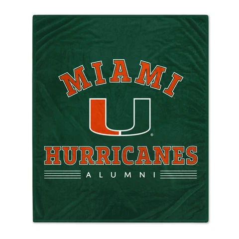 Miami Hurricanes 60'' x 70'' Alumni Fleece Blanket Cover