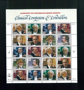 United States 32¢ Conductors and Composers Postage Stamp #3158-65 MNH Full Sheet - Picture 1 of 1