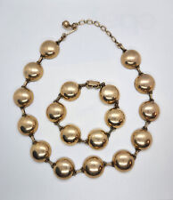 Vintage 12K gold filled Modernist Half Spheres Necklace Bracelet WE Richards WRE