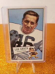 1952 Bowman Large Football Card #105 Lou Groza-Cleveland Browns.