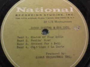 SARAH CANTINE & HER TRIO MOD JAZZ 1965 ACETATE OF AN UNRELEASED ALBUM, FEVER +3 - Picture 1 of 2