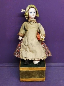 Seltene antike Spieluhr/Automata Biskuitpuppe/Karakuri Puppe H33cm - Bild 1 von 10