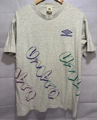 Vintage Shirt 90’s Umbro Soccer AOP Wrap Around Single Stitch White Tee Men’s XL - Image 1 of 4