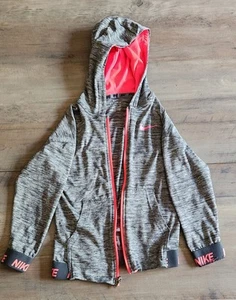 Nike Niñas Dri-Fit Gris Y Rosa Sudadera con Capucha Cremallera Completa Talla 5 (4-5 Años) - Imagen 1 de 4