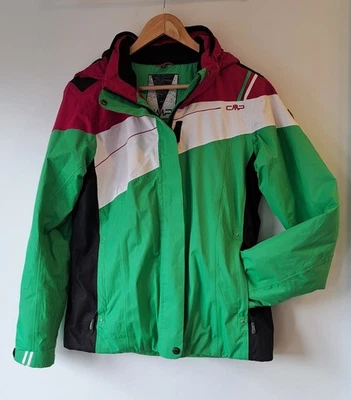 CMP Skijacke TOP Damen Gr. 40/ M Grün/Pink/weiss/schwarz Kapuze abneh Clima Prot - Bild 1 von 4