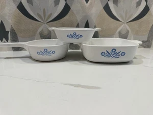 Corning Ware Cornflower Set 3pc Petite Cassrole Sauce Pans P-81 P-41 P-1 B - Picture 1 of 16