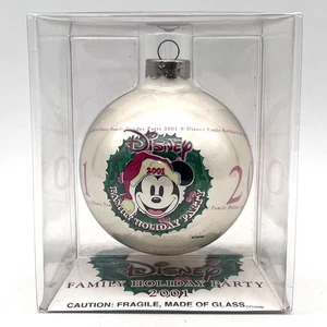 Disney Famiglia Festa 2001 Vetro Decorazione Natalizia Corona Topolino - Foto 1 di 9