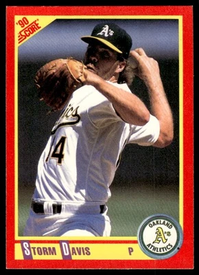 1990 Score Storm Davis Oakland Athletics #266 - Image 1 of 2