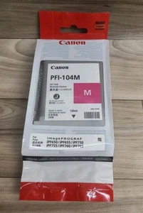GENUINE Canon PFI-104M 130ml MAGENTA INK TANK IPF650 IPF750 NEW SEAL 2024 - Photo 1/7