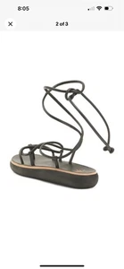 BEEK Leather Chirp Ankle Tie Sandals color Black new!! Size 7 gladiator style - Picture 1 of 3