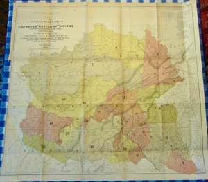 EHEMALIGE GRENZEN CHEROKEE NATION DER INDIANER 1884 GEBIETSKARTE 30 MAL 32 ZOLL - Bild 1 von 4