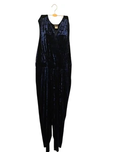KIM & CO Talla 3XL XXXL Mono Azul Marino Terciopelo Aplastado Sin Mangas Pierna Recta - Imagen 1 de 7