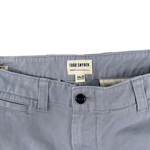 Pantalones chinos Todd Snyder para hombre 34x30 azul claro mezcla de algodón calce recto - Imagen 1 de 10