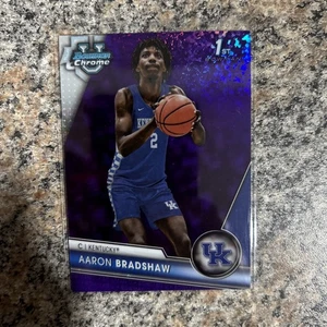 Aaron Bradshaw Bowman 1st 2023-24 Bowman University refractor púrpura/399 #42 - Imagen 1 de 2