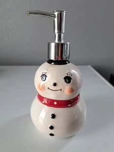 Nuevo Dispensador de Jabón Muñeco de Nieve Nostálgico Johanna Parker Navidad - Imagen 1 de 4