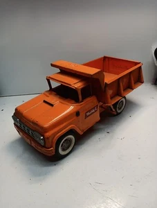 Vintage Buddy L Construction Company Orange Dump Truck 1950’s/60s - Bild 1 von 7