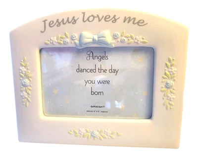 Marco de fotos Jesús me ama 4x6 foto bebé guardería decoración recuerdo Foto 1 de 3