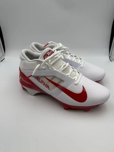Nike Alpha Menace 4 Pro Football Cleats Men Size 8.5 White Red FD7037-102 NEW - Picture 1 of 5