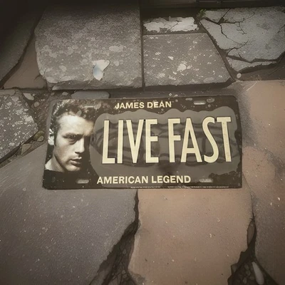 James Dean LIVE FAST American Legend Placa Metal Novedad Nuevo Sellado Foto 1 de 2