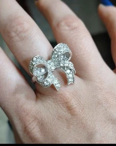 Strass Silber Schleifenring - Bild 1 von 5