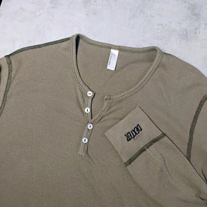 Camisa American Apparel Dexter Morgan Henley Verde Para Hombre Grande RARA Bordada - Imagen 1 de 13