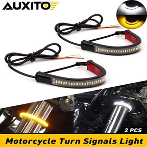 2x Tiras de luz DRL diurnas de señal de giro horquilla LED Switchback para motocicleta AUC - Imagen 1 de 10