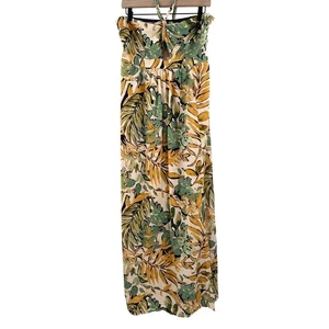 REWIND Dress Juniors SZ Extra Large Halter Strapless Tropical Palm Travel Beach - Picture 1 of 12