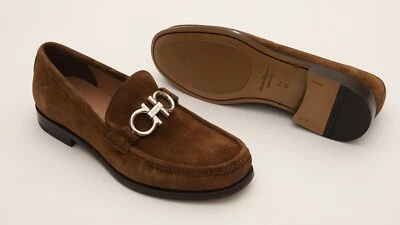 Salvatore Ferragamo Rolo Reversible Gancini Bit Mens Shoes Sz 7.5 EE Brown Sugar - Image 1 of 4