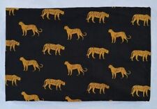 Black Handmade Fabric 5 Yard Jaguar Printed Cotton Cloth Crafts Sewing Fabric