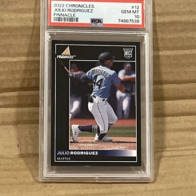 2022 Panini Chronicles Julio Rodriguez RC Pinnacle PSA GEM MINT 10 Mariners - Image 1 of 2