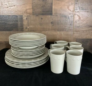 Juego de cena de melamina Precidio Precisioncraft de 24 piezas beige moteado barco cámper - Imagen 1 de 6