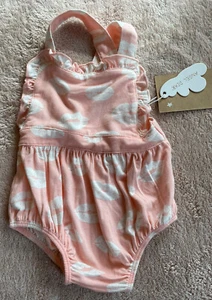 NWT Angel Dear Sunsuit Bubble Romper Bamboo Kisses 0-3 Months - Picture 1 of 3