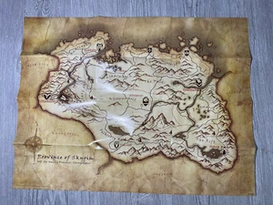 The Elder Scrolls V: Skyrim Map Canvas Style from Original Release Ps3 / 22x17 - Picture 1 of 2
