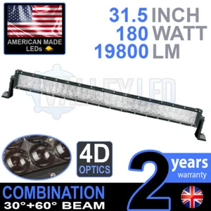 4D 30" 180w LED Light Bar Combo IP68 Driving Light Alloy Off Road 4WD Boat - Picture 1 of 10