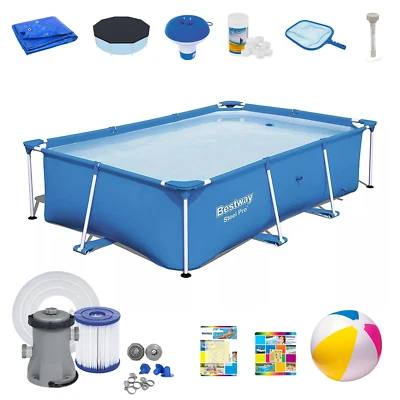 PISCINE 20 en 1 BESTWAY 259 cm x 170 cm x 61 cm piscine carrée hors sol + POMPE - Photo 1/4
