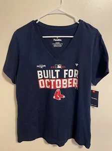 Fanatics Womens 2021 Built For October Boston Red Sox V-Neck T-Shirt~Size:XL~New - Picture 1 of 3