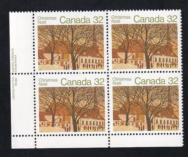 Canada 1983 Christmas 32¢ Church, MNH LL PB, sc#1004 - Image 1 of 1