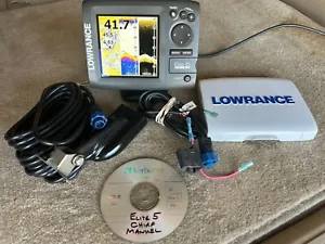 Lowrance Elite 5 Chirp Fishfinder /Chartplotter with Cover - Picture 1 of 2