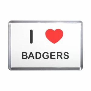 Badgers I Love Heart Plastic Fridge Magnet (S, M, L, XL) - Picture 1 of 10