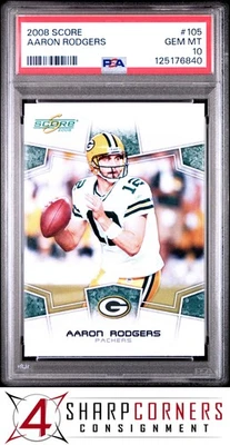 2008 SCORE #105 AARON RODGERS PACKERS PSA 10 - Image 1 of 2