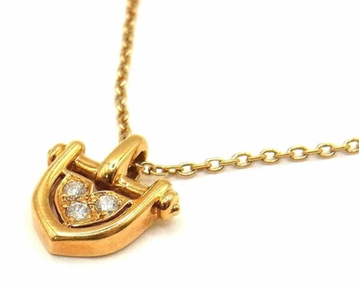 Collar colgante vintage de cadena de oro amarillo de 18 k de 0,31 quilates de diamantes Christian Dior Foto 1 de 4