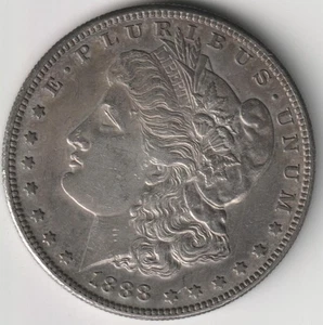 # 2 BETTER DATE 1888-S MORGAN SILVER DOLLAR XF-AU - Picture 1 of 2