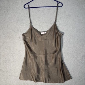 Canotta donna biologica John Patrick taglia XL USA bronzo oro marrone cotone cupro - Foto 1 di 11