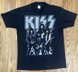 Vintage 1990 KISS Hot in the Shade Tour Shirt - Size L - Anvil Tag - Made in USA - Picture 1 of 11