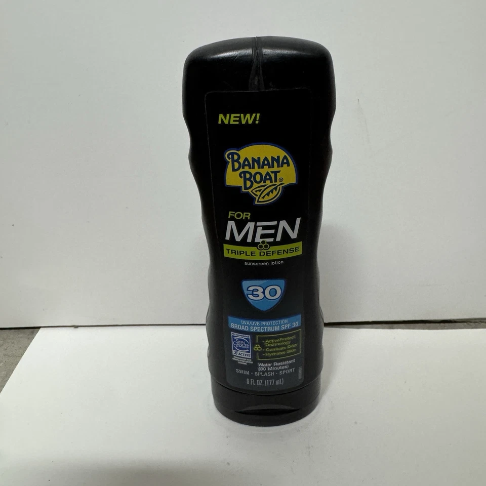 Loción de protección solar Banana Boat para hombre triple defensa ancha 30 FPS 6 OZ Foto 1 de 3