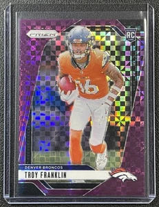 TROY FRANKLIN 2024 PANINI PRIZM #393 ROOKIE PURPLE POWER RC JSY# 16/49 BRONCOS - Picture 1 of 2