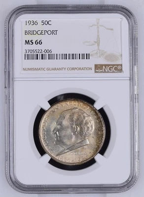 1936  Bridgeport 50C NGC MS-66 BRIDGEPORT - Image 1 of 2