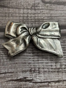 Broche cinta pajarita vintage de plata de ley - Imagen 1 de 4